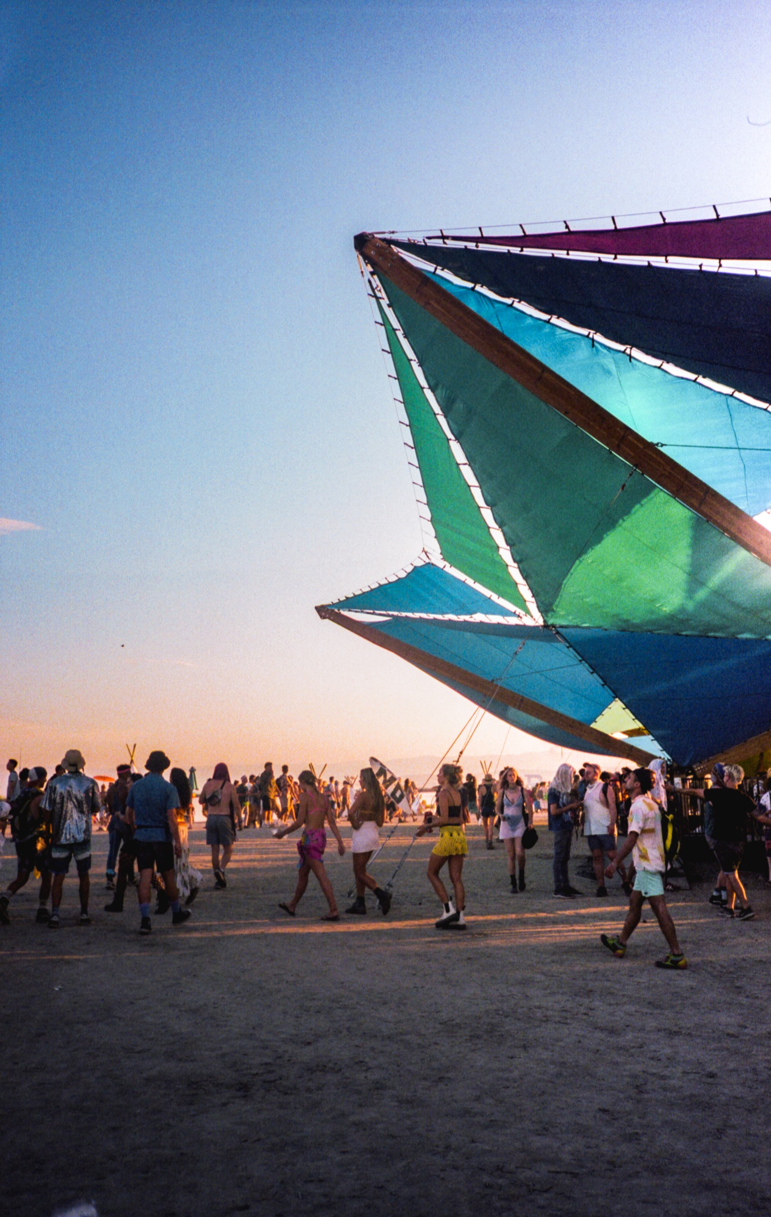 A festival stage in the daylight